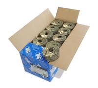 Tacwise 0495 Clavos en Bobina Plana Galvanizados Tipo 2,1 x 50 mm, Punta Diamante, Vástago Anillado, Inclinados 16°, Bobinados con Alambre, Paquete de 14.400