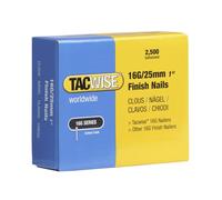 Tacwise 0666 Clavos de Acabado Galvanizados 16G/25 mm, Paquete de 2500 | Calibre 16G, para Trabajos Profesionales