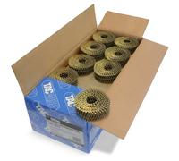 Tacwise 0996 Clavos en Bobina Plana Galvanizados Tipo 2,1/40 mm, Punta Diamante, Vástago Anillado, Inclinados 16°, Bobinados con Alambre, Paquete de 14.400