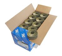 Tacwise 0999 Clavos en Bobina Plana Sin Acabado Tipo 2,1 x 50 mm, Punta Diamante, Vástago Anillado, Inclinados 16°, Bobinados con Alambre, Paquete de 14.400