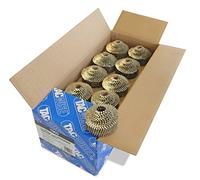 Tacwise 1005 Clavos en Bobina Cónica Galvanizados Tipo 2,1/38, Punta Diamante, Vástago Anillado, Inclinados 16°, Bobinados con Alambre, Paquete de 14.400, Metalizado, 2.1/38 mm, Set de 14400 Piezas