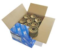 Tacwise 1021 Clavos en Bobina Plana Sin Acabado Tipo 3,1 x 90 mm, Punta Diamante, Vástago Anillado, Inclinados 16°, Bobinados con Alambre, Paquete de 4000