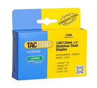 Tacwise 1220 Caja de Grapas de Acero Inoxidable Profesionales Tipo 140/12 mm, 2000 Grapas