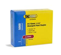 Tacwise 1616 Grapas 91/18 mm de Corona Estrecha de Punta Divergente, caja de 5000 unidades