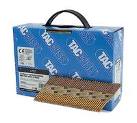 TACWISE 1722 Clavos para Enmarcado 3,1/75 mm, Galvanizado Extra, Cabeza a “D”, Vástago Anillado Inclinado a 34°, en Cintas de Papel, Paquete de 1600, Argento