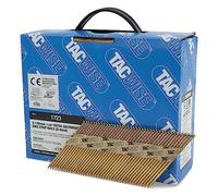 TACWISE 1723 Clavos para Enmarcado 3,1/90 mm, Galvanizado Extra, Cabeza a “D”, Vástago Anillado Inclinado a 34°, en Cintas de Papel, Paquete de 1600, Argento