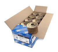 Tacwise 1762 Clavos en Bobina Plana Galvanizados Tipo 2,8 x 75 mm, Punta Diamante, Vástago Anillado, Inclinados 16°, Bobinados con Alambre, Paquete de 4000