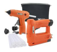 Tacwise 1777 Set con Grapadora/Clavadora 53-13EL de 12V, Pistola de Pegamento H12-12 de 12V, Batería de Iones de Litio Intercambiable de 12V, 10 Barras de Pegamento y Bolsa de Neopreno