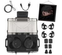 TACWJDM Auriculares Tácticos Bluetooth 5.3 Con ANC 80dB Y Cancelación 0.5ms - Protección Auditiva Para Caza/Polígono - 8H Batería Y Controles Para (BK)