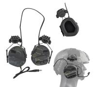 TACWJDM Auriculares Tácticos Fast para Casco De Tiro con Ajuste De Rotación De 360° Y Captación Y Reducción De Ruido para Airsoft CS, Deportes Al Aire Libre, Cosplay(BCK)