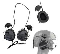 TACWJDM Auriculares Tácticos Fast para Casco De Tiro con Ajuste De Rotación De 360° Y Captación Y Reducción De Ruido para Airsoft CS, Deportes Al Aire Libre, Cosplay(BK)