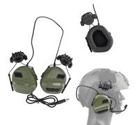 TACWJDM Auriculares Tácticos Fast para Casco De Tiro con Ajuste De Rotación De 360° Y Captación Y Reducción De Ruido para Airsoft CS, Deportes Al Aire Libre, Cosplay(Od)
