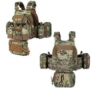 TACWJDM Chaleco Táctico Chaleco MOLLE Airsoft Chaleco De Liberación Rápida De Poliéster 1000D Totalmente Ajustable con Diseño Transpirable 3D para Paintball CS Y Aventuras Al Aire Libre(CP)