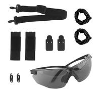 TACWJDM Occhiali Di Sicurezza Tattici Montati Sul Casco, Occhiali Protettivi, Protezione UV400 3 In 1, Pieghevoli per Airsoft, Paintball, CS(BK-BK Set)