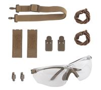TACWJDM Occhiali Di Sicurezza Tattici Montati Sul Casco, Occhiali Protettivi, Protezione UV400 3 In 1, Pieghevoli per Airsoft, Paintball, CS(Tan-C Set)