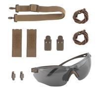 TACWJDM Occhiali Di Sicurezza Tattici Montati Sul Casco, Occhiali Protettivi, Protezione UV400 3 In 1, Pieghevoli per Airsoft, Paintball, CS(Tan-BK Set)
