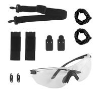 TACWJDM Occhiali Di Sicurezza Tattici Montati Sul Casco, Occhiali Protettivi, Protezione UV400 3 In 1, Pieghevoli per Airsoft, Paintball, CS(BK-C Set)
