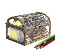 TADAYIM Caja de tesoros transparente para guardar juguetes, colección de tesoros, contenedor portátil vintage para niñas, carnavales, Halloween, accesorios de escenario, recuerdos, baratijas