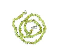 Taddart Minerals - Collar con fragmentos de peridoto (piedra preciosa natural, longitud 45 cm), color verde, Metal, Peridoto
