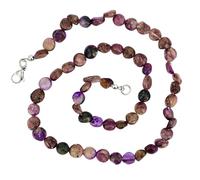 Taddart Minerals - Collar de pepita morada de piedra natural charoita con 45 cm de longitud - hecho a mano, Gema