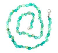 Taddart Minerals - Collar de pepita verde de piedra natural de amazonita con 45 cm de longitud - Hecho a mano, Gema