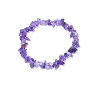 Taddart Minerals - Pulsera de astilla morada hecha de amatista de piedra preciosa natural montada en hilo de nailon elástico - hecho a mano, 18 centimeters, Caucho, Amatista