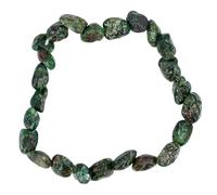Taddart Minerals - Pulsera de pepita verde hecha de serafinita natural engarzada en hilo elástico de nailon - Hecho a mano, 18 cm, Caucho