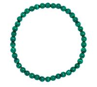 Taddart Minerals - Pulsera verde de la piedra preciosa natural malaquita con bolas de 4 mm en hilo de nailon elástico - hecha a mano
