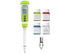 Tadeto Medidor de pH digital multifuncional para alimentos, kit de prueba de pH del suelo del jardín de alta precisión con pantalla LCD ℃/℉ para la planta/solución, agua y alimentos (Verde)