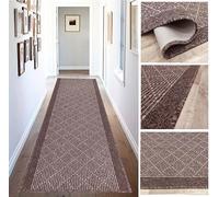 Tadi & Imperio1979 Alfombra Larga para Pasillo, Cocina, entradas Antideslizante de Colores Taupe y Antracita, Lavable en Lavadora y a Mano.