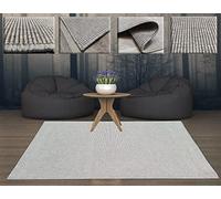 Tadi & Imperio1979 Alfombra Lisa Interior y Exterior de Polipropileno para Dormitorio, Terraza, Pasillo, Salon y Entrada Color Plata 120x170 cm