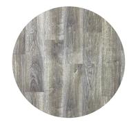 Tadi & Imperio1979 Alfombra Redonda de Vinilo Imitación Madera Oscura - Elegancia y Durabilidad para Decoración de Interiores