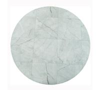 Tadi & Imperio1979 Alfombra Redonda Vinilo beig Marfil Dibujo marmol veteado para Cocina, Alfombra Vinilo para salón, Alfombra Oficina antidelizante con Detalles Gris Redonda 100 cm