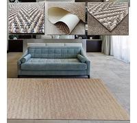 Tadi & Imperio1979 Alfombra Vinilica Espiga, para Sala Estar, recibidor o Comedor, de Color Marron, beig Efecto Natural digitalizado.