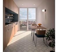 Tadi & Imperio1979 Alfombra Vinílica Hidráulica, Distintos Tamaños, Elegante, Diseño y Resistencia para Tu Espacio,Cocina, salón Comedor, Suelo PVC (100 X 150 CM, Estrella Gris)