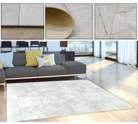 Tadi & Imperio1979 Alfombra Vinilo beig Marfil Dibujo marmol veteado para Cocina, Alfombra Vinilo para salón, Alfombra Oficina antidelizante con Detalles Gris.