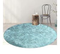 Tadi & Imperio1979, VINILMAR 01, Alfombra Redonda vinílica Juvenil de 200cm para salón salita Cocina; diseño Orilla de mar Colores Azules Turquesa, fácil Lavada y Antideslizante.