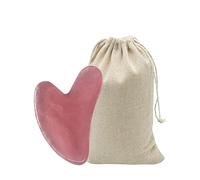 Tadipri Gua Sha Piedra Gua Sha Cuarzo Rosa Tratamiento Piedra En Forma De Corazón Herramienta De Masaje Antiarrugas Para El Rostro Para El Masaje Facial Con Bolsa De Almacenamiento