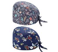 Tadipri Set de 2 Gorros Quirúrgicos con Botones Ajustables para Hombres y Mujeres, Ideal para Chef, Médicos, Dentistas y Enfermeras