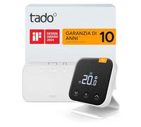 tado° Termostato Inteligente Cableado X - Kit de Inicio con base, para calderas de gas y bombas de calor (relé/OpenTherm). Control por app o altavoz inteligente (Alexa, Siri, Google Assistant)
