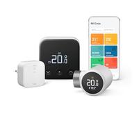 tado° Termostato Inteligente X, Starter Kit con Bridge X | Termostato con cable, aplicación y altavoz inteligente, Alexa, Siri, Google Assistant, fácil instalación