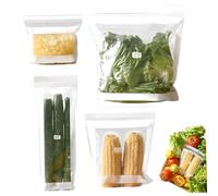 Tadoiooy Bolsas congelacion, Freezer Bags, 85Pcs Reusable Sealed Food Grade Fresh Keeping Bags with 4 Size, Refrigerator Storage for Fruit Vegetable Kitchen (Long+Small+Medium+Large)