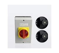 TADZKKIWM Interruptor aislador eléctrico Giratorio 25A-63A 3P/4P, seccionador DIN, Contacto Plateado, Caja selectora de Leva ON Off(175x115x100 Box,4 POLES-63A)