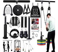 Taeku Poleas Gimnasio, DIY Máquina Kit de Cables de Poleas Sistema Musculacion Accesorio de Entrenamiento para Trabajar Bíceps Tríceps Hombros (2 Sistema + Placa)