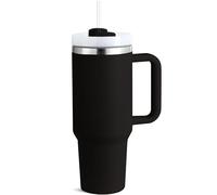 Taeku Taza Termos con Asa, 1200ml Acero Inoxidable Tazas Doble Pared al Vacío Portátil Coche Taza 40oz Café Taza para Bebidas Frías y Calientes (Negro)