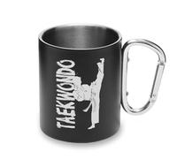 Taekwondo Artes Marciales MMA Combat Metal Cup Mosquetón Asa Taza Camping