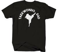 Taekwondo Dad Martial Art Girl Silhouette Love Parent Father T-Shirt Black XL