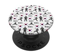 Taekwondo Fighter Martial Arts Gifts Bandera de Corea del Sur PopSockets PopGrip Adhesivo