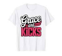 Taekwondo Girl Beauty Grace Powerful Kicks Humor Camiseta