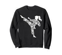 Taekwondo Girl High Kick Floral Artes Marciales Mujeres Karate Sudadera
